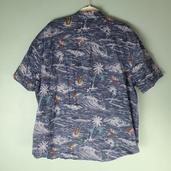 Lucky Brand Men's Surfing Short Sleeve San Gabriel Chambray Print Shirt Size XXL - Picture 2 of 8